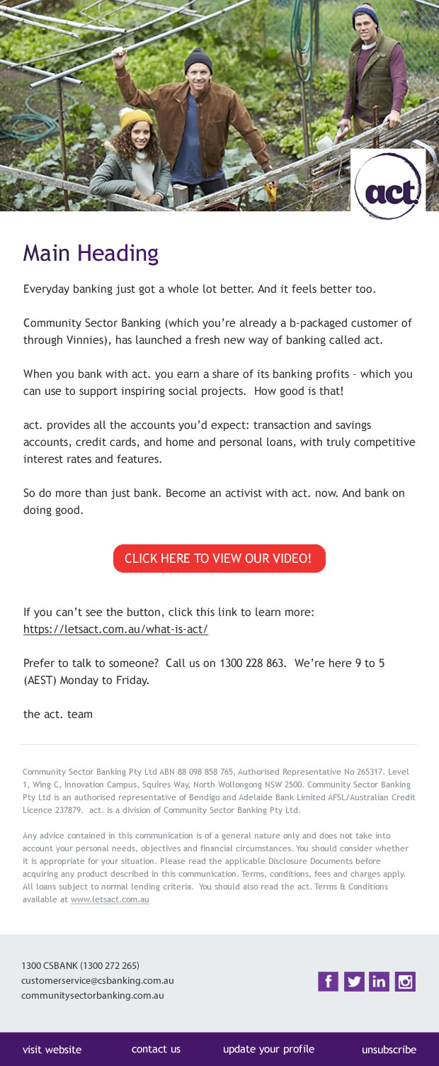 "act Mailer" MailChimp Template Design