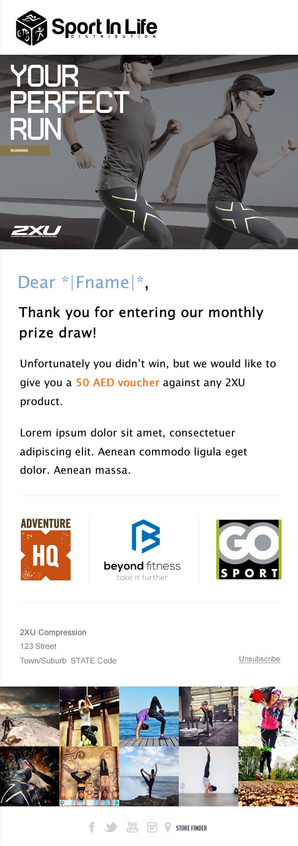 "2XU Sport in Life Mailer" MailChimp Template Design