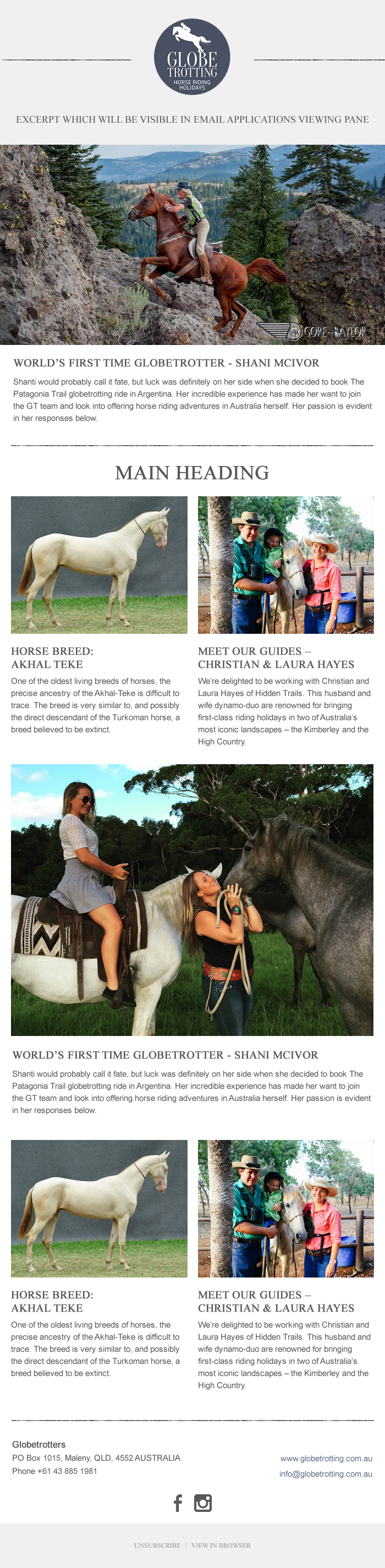"Globe Trotting" MailChimp Template Design