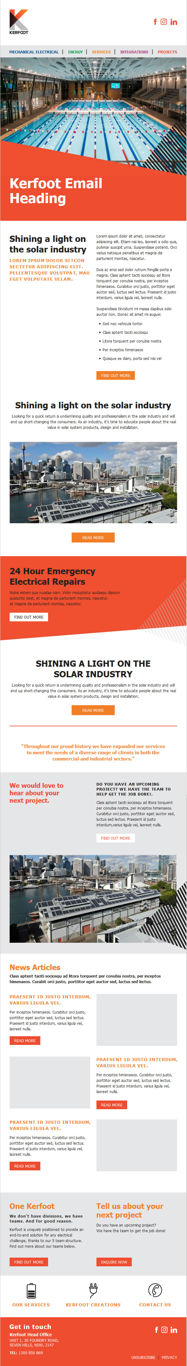 MailChimp Template design for "Kerfoot"