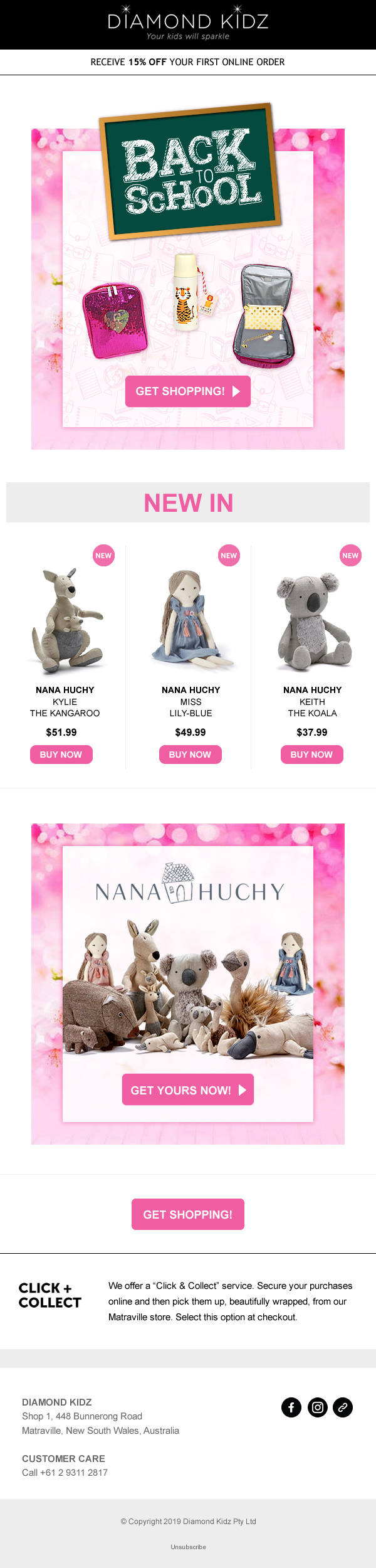 Email template design for "Diamond Kids" MailChimp Template