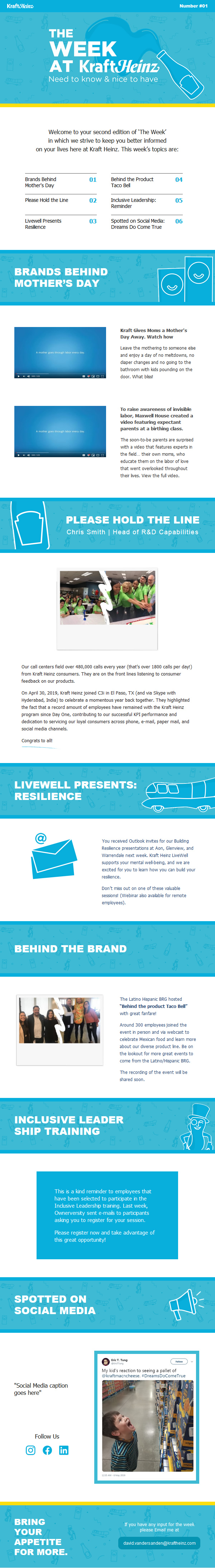 MailChimp Template design for "Kraft Heinz Newsletter"