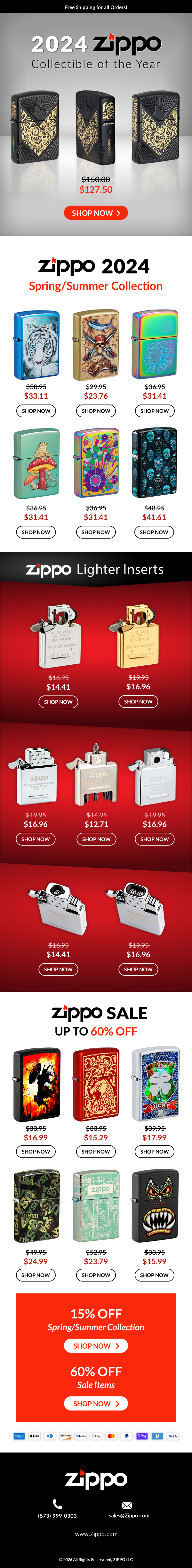 "Zippo 2024 Collectible" MailChimp Template Design