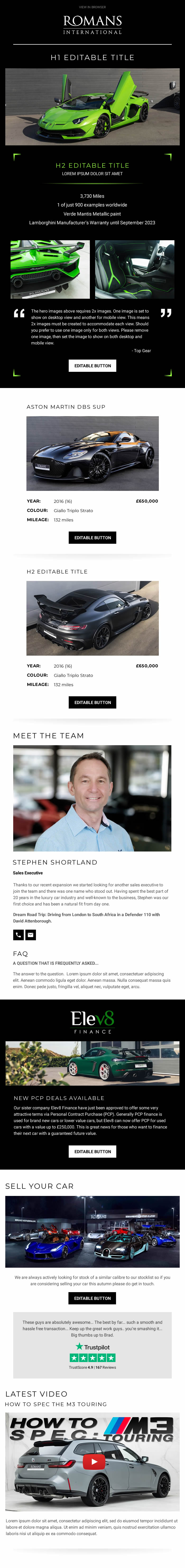 "Roman's International Newsletter" MailChimp Template Design